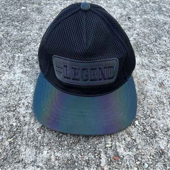 Place Other - #Legend snap back black Mesh Cap with Blue Brim